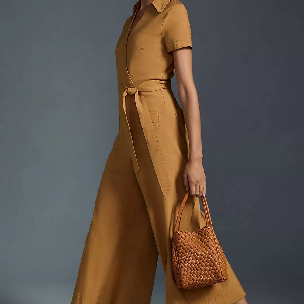 Maeve Wide-Leg Jumpsuit in Mustard - Picture 4 of 6